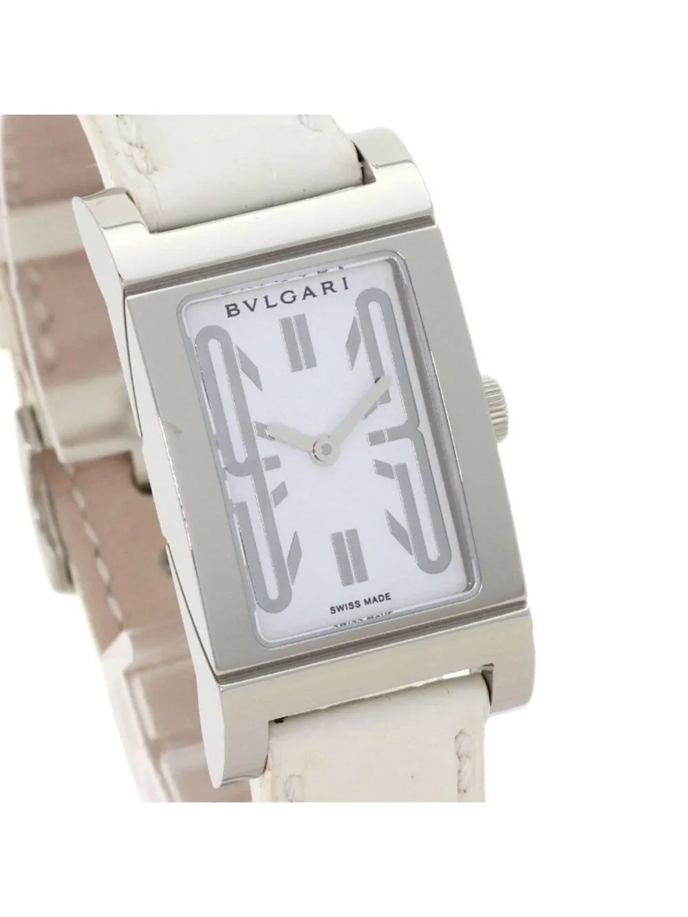 Bvlgari Rettangolo Watch SS Leather